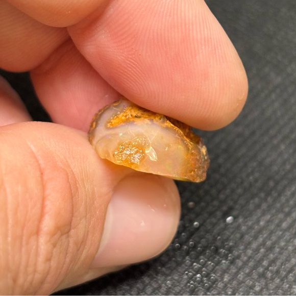 Larva Mexican Fire Opal Specimen Collectible With A Serene Under Scope Pattern - Picture 12 of 16